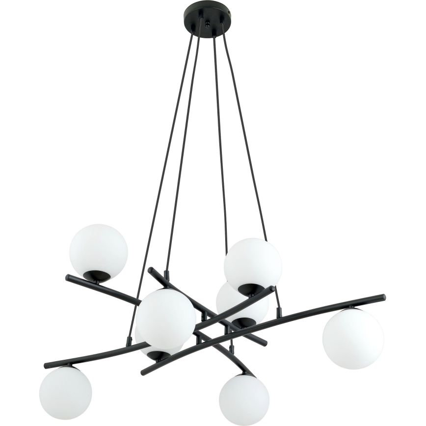 Lühter ESSA 8xE14/10W/230V must/valge