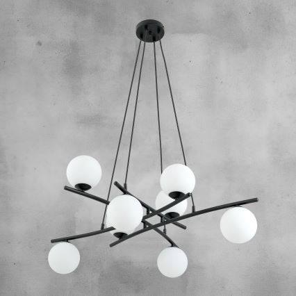 Lühter ESSA 8xE14/10W/230V must/valge