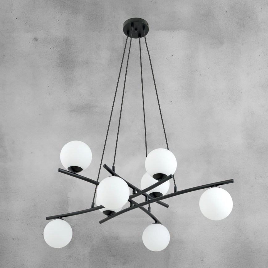Lühter ESSA 8xE14/10W/230V must/valge