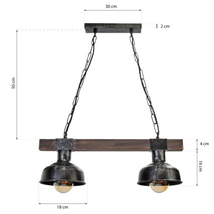 Lühter FARO 2xE27/60W/230V