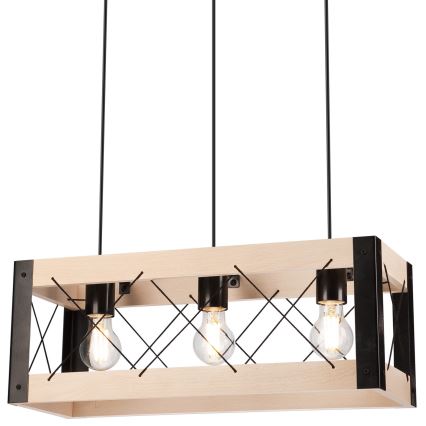 Lühter FRIDA 3xE27/60W/230V must/beež pöök