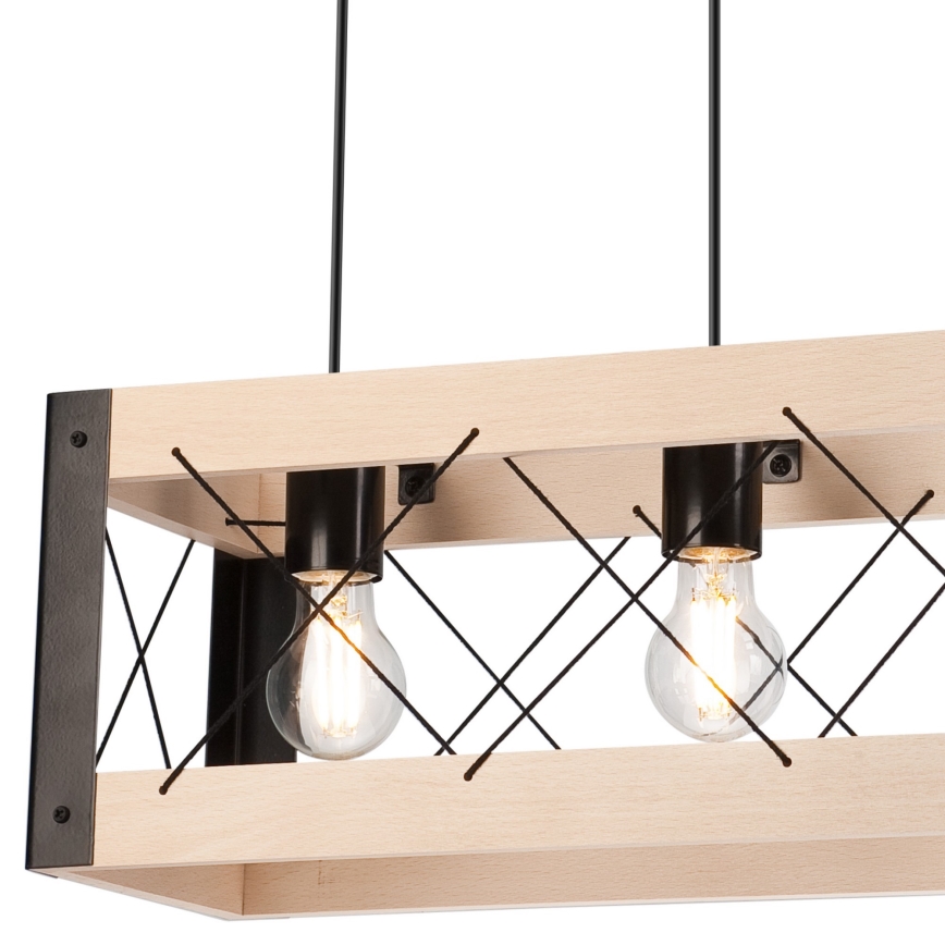 Lühter FRIDA 3xE27/60W/230V must/beež pöök