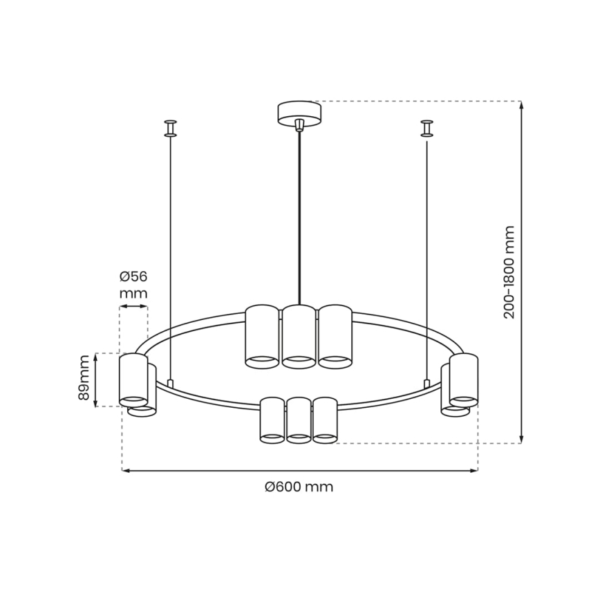 Lühter GENESIS 10xGU10/8W/230V valge
