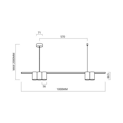 Lühter GENESIS 5xGU10/8W/230V valge