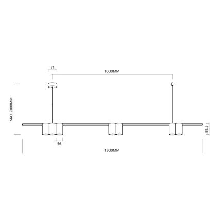 Lühter GENESIS 7xGU10/8W/230V valge