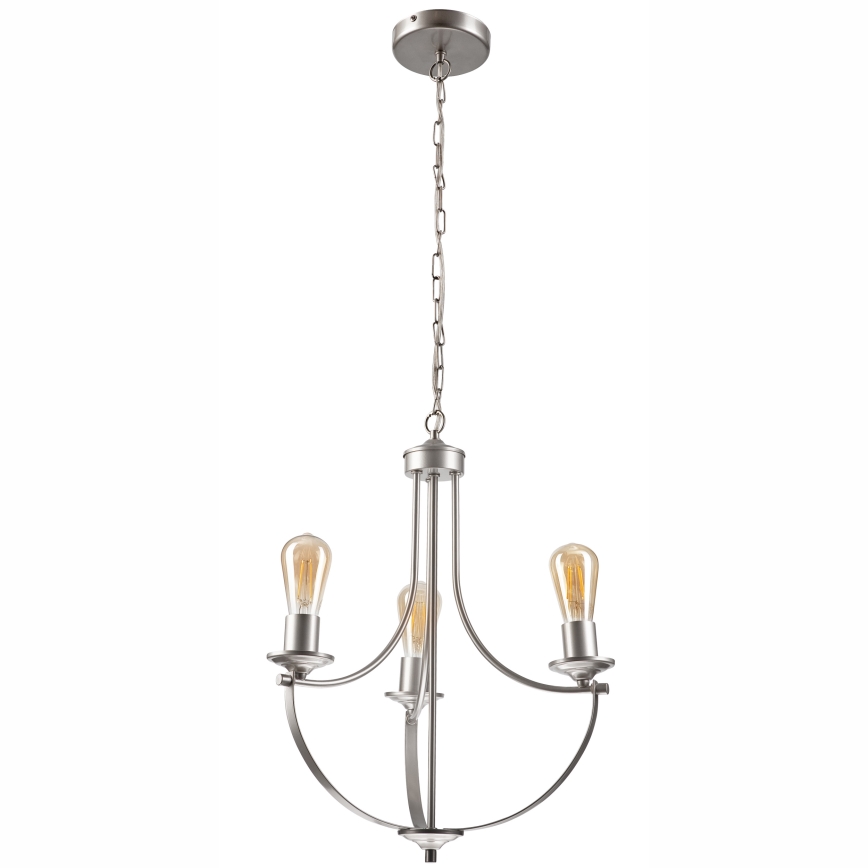 Lühter GINA 3xE27/60W/230V matt kroom