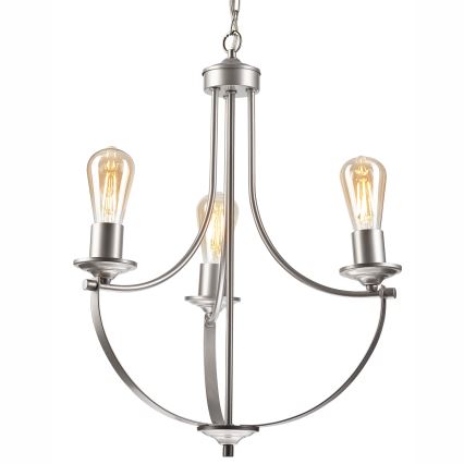 Lühter GINA 3xE27/60W/230V matt kroom