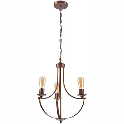 Lühter GINA 3xE27/60W/230V pruun