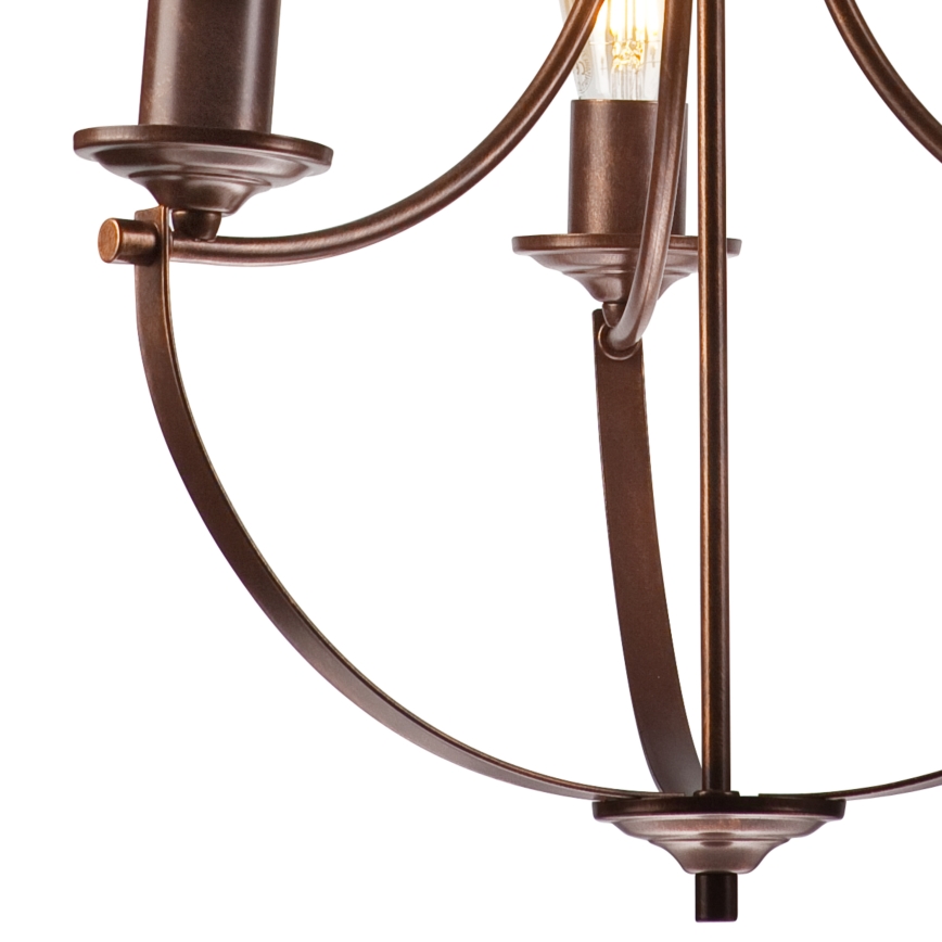 Lühter GINA 3xE27/60W/230V pruun