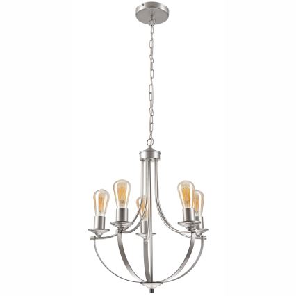 Lühter GINA 5xE27/60W/230V matt kroom