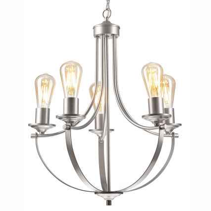 Lühter GINA 5xE27/60W/230V matt kroom