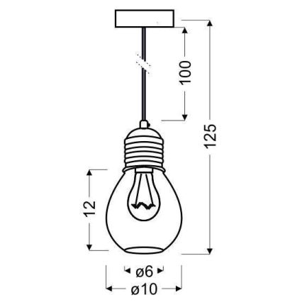 Lühter GLIVA 1xE27/60W/230V