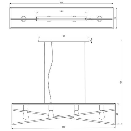 Lühter GOTE 4xE27/60W/230V