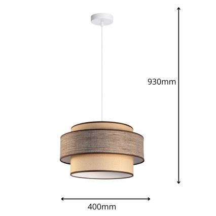 Lühter GRACE 1xE27/60W/230V beež/pruun