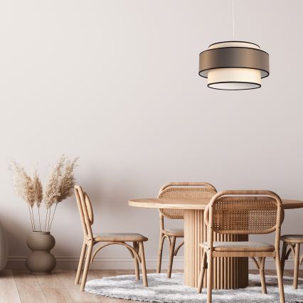 Lühter GRACE 1xE27/60W/230V d. 40 cm kreemikas/pruun