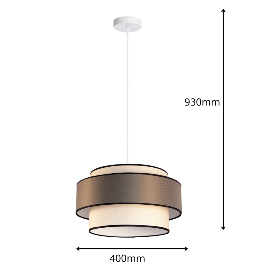 Lühter GRACE 1xE27/60W/230V d. 40 cm kreemikas/pruun