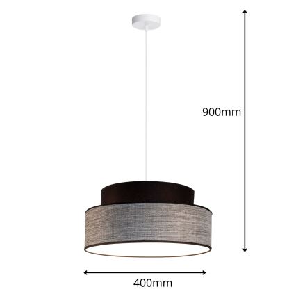 Lühter GRACE 1xE27/60W/230V d. 40 cm must/hall