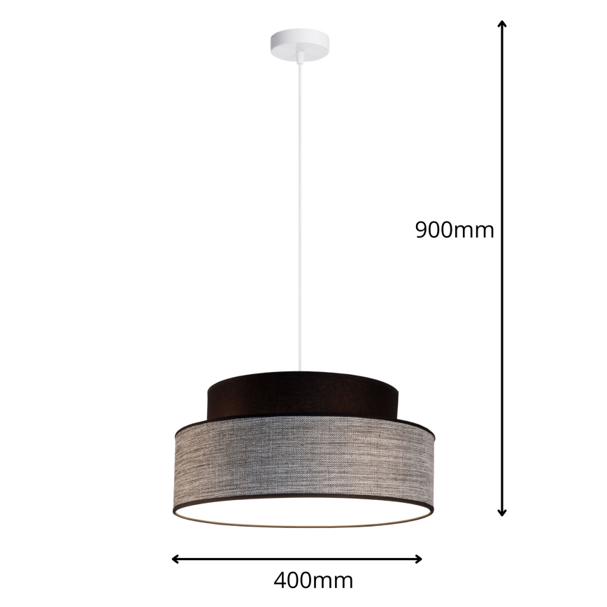 Lühter GRACE 1xE27/60W/230V d. 40 cm must/hall