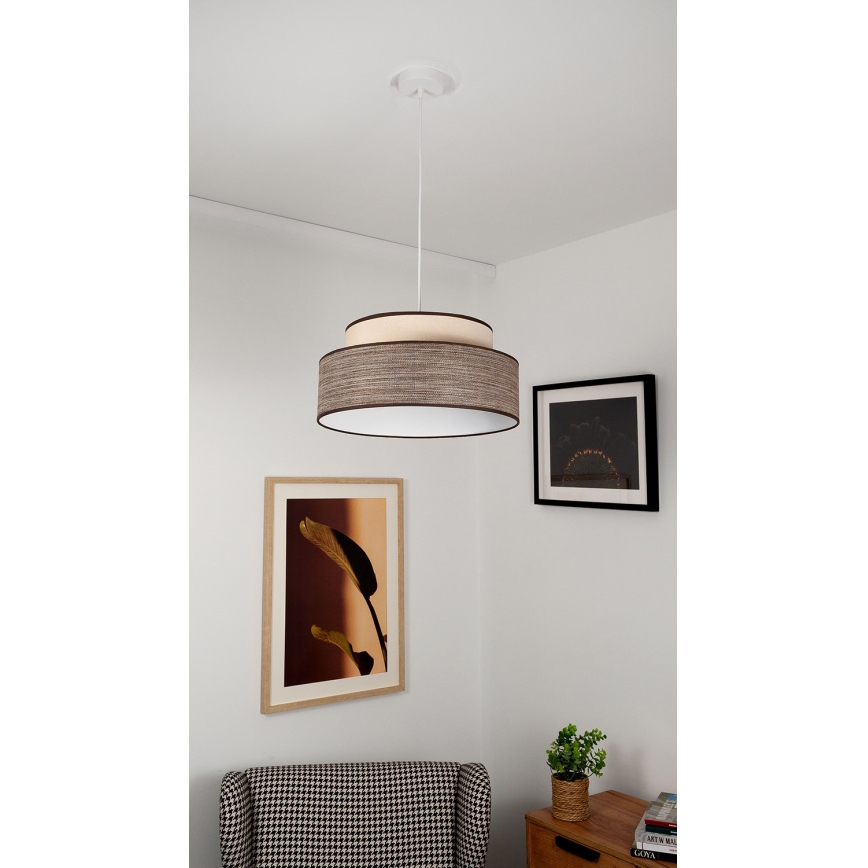 Lühter GRACE 1xE27/60W/230V kreemikas/pruun