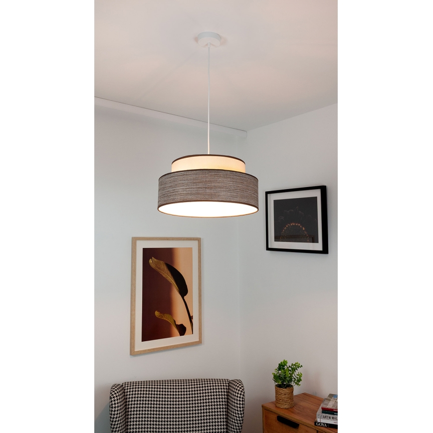 Lühter GRACE 1xE27/60W/230V kreemikas/pruun