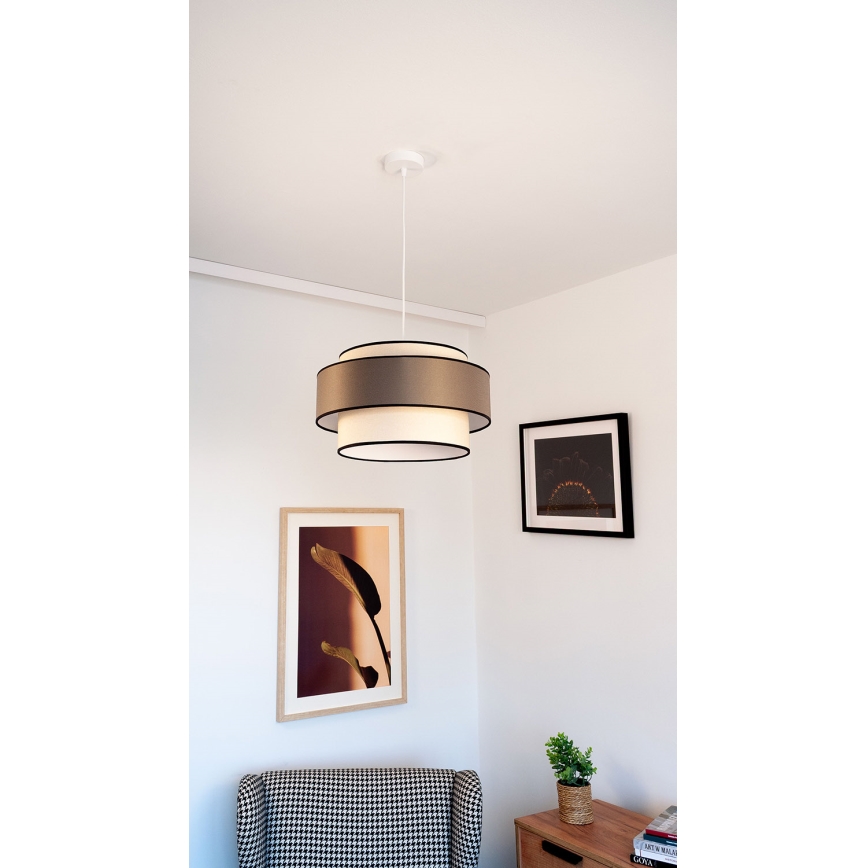 Lühter GRACE 1xE27/60W/230V kreemikas/pruun