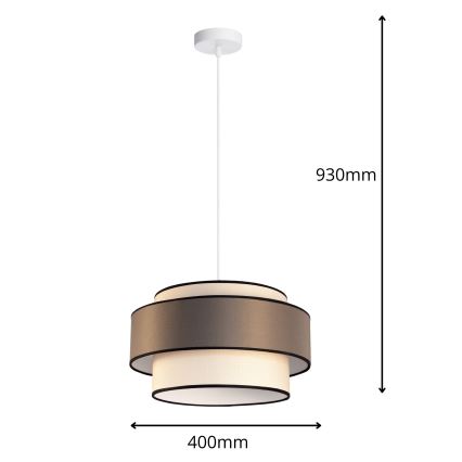 Lühter GRACE 1xE27/60W/230V kreemikas/pruun
