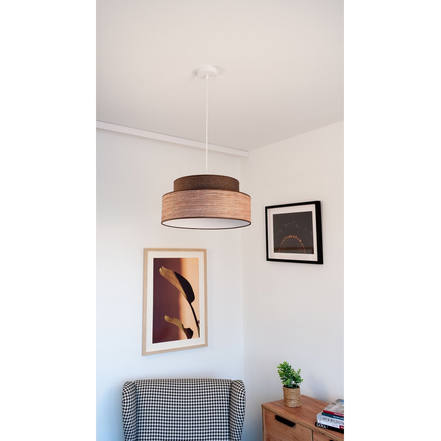 Lühter GRACE 1xE27/60W/230V pruun/beež