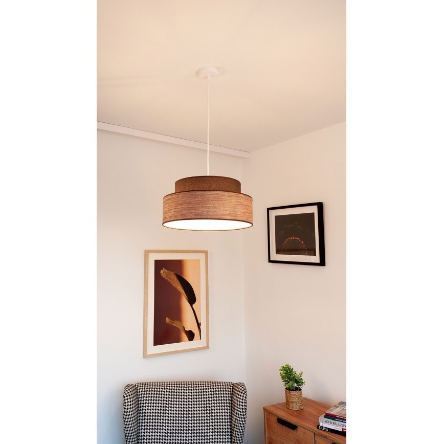 Lühter GRACE 1xE27/60W/230V pruun/beež