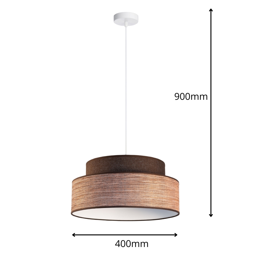 Lühter GRACE 1xE27/60W/230V pruun/beež