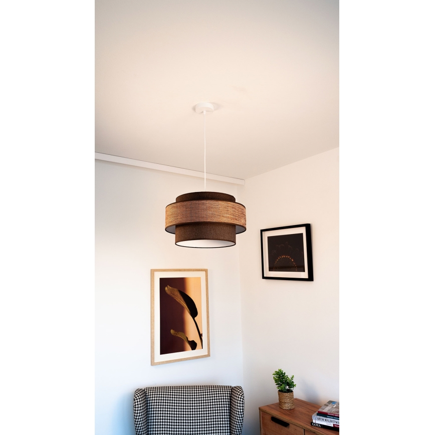 Lühter GRACE 1xE27/60W/230V pruun/beež