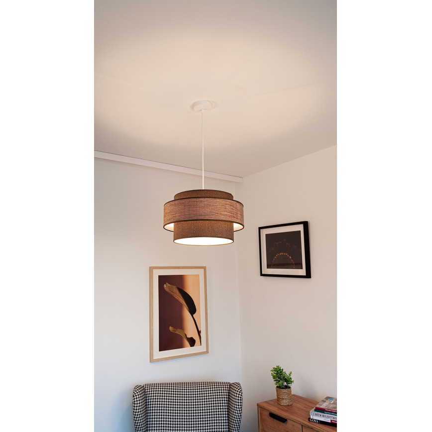 Lühter GRACE 1xE27/60W/230V pruun/beež