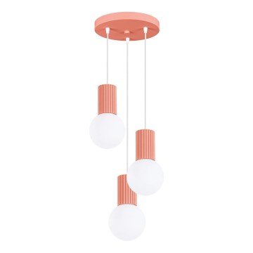 Lühter HALO 3xG9/8W/230V d. 25 cm roosa