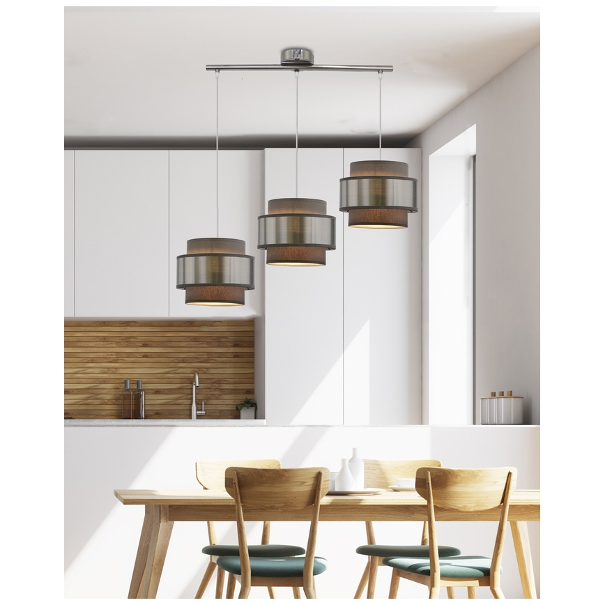 Lühter HARE 3xE27/60W/230V hall/matt kroom