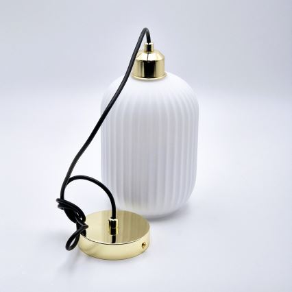 Lühter HARMA 1xE27/15W/230V d. 14 cm valge/kuldne