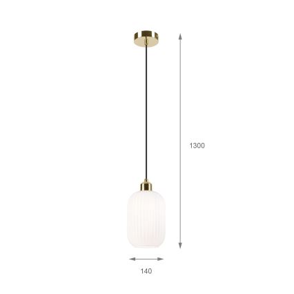 Lühter HARMA 1xE27/15W/230V d. 14 cm valge/kuldne
