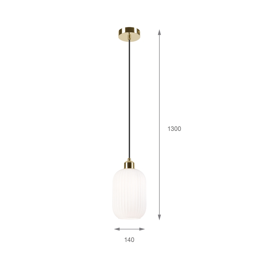 Lühter HARMA 1xE27/15W/230V d. 14 cm valge/kuldne