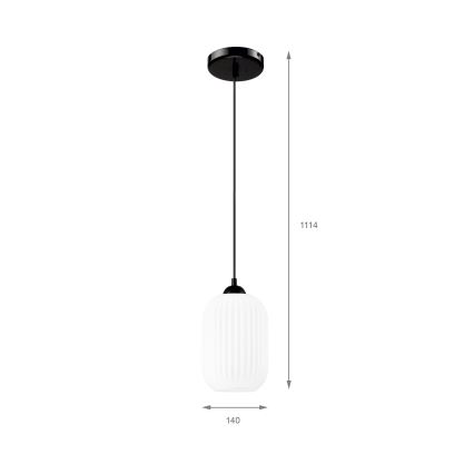 Lühter HARMA 1xE27/15W/230V d. 14 cm valge/must