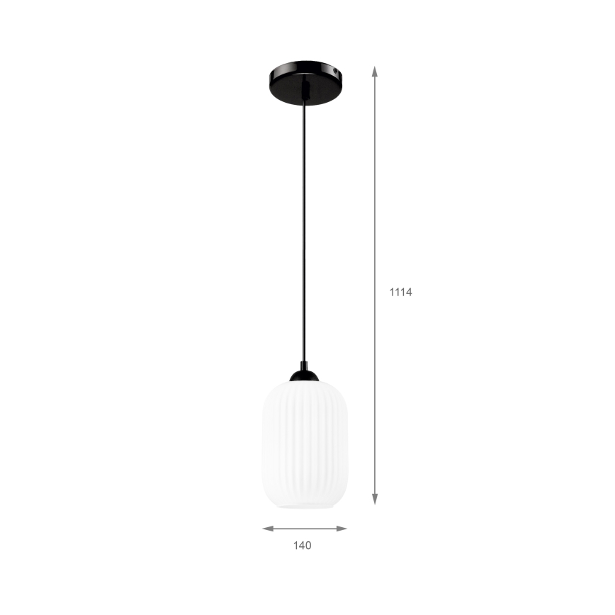 Lühter HARMA 1xE27/15W/230V d. 14 cm valge/must