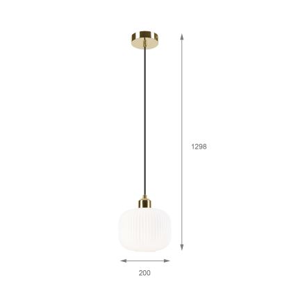 Lühter HARMA 1xE27/15W/230V d. 20 cm valge/kuldne