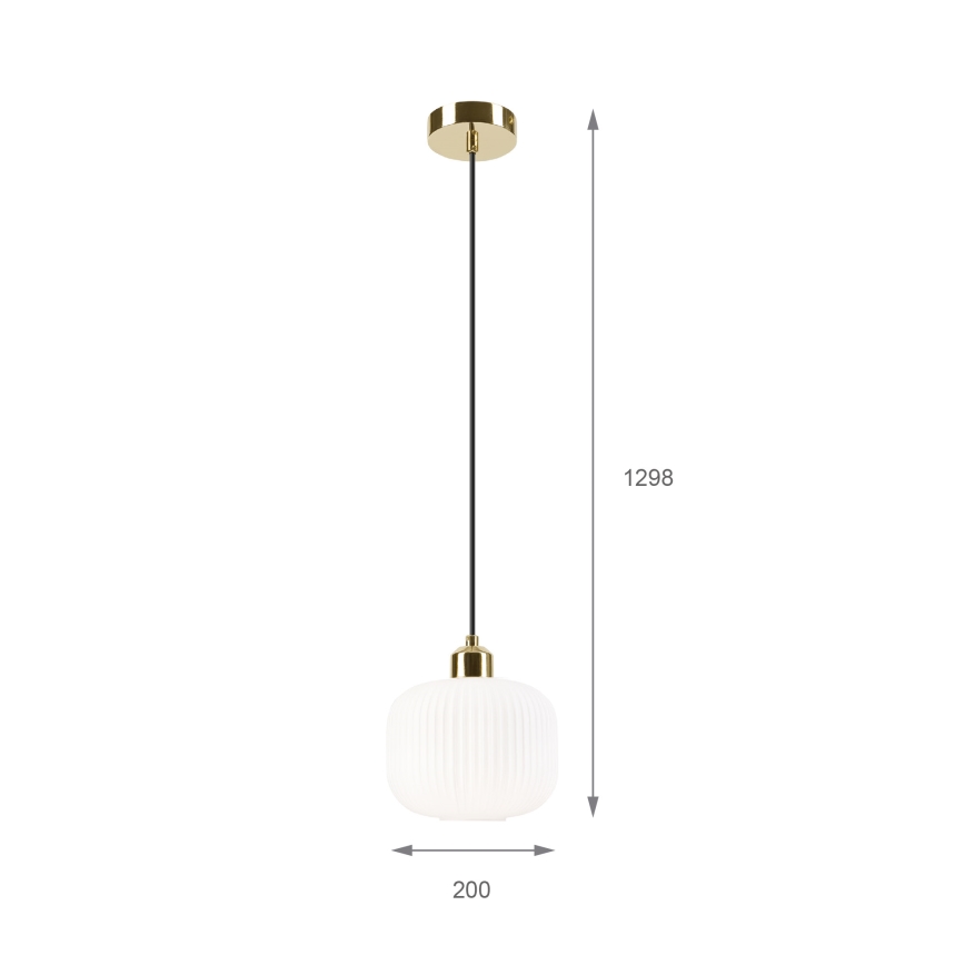 Lühter HARMA 1xE27/15W/230V d. 20 cm valge/kuldne