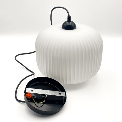 Lühter HARMA 1xE27/15W/230V d. 20 cm valge/must