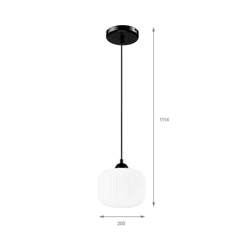 Lühter HARMA 1xE27/15W/230V d. 20 cm valge/must