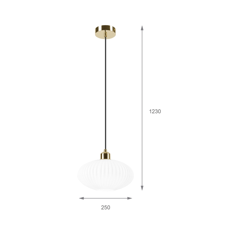 Lühter HARMA 1xE27/15W/230V d. 25 cm valge/kuldne