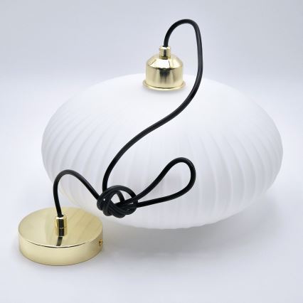 Lühter HARMA 1xE27/15W/230V d. 30 cm valge/kuldne