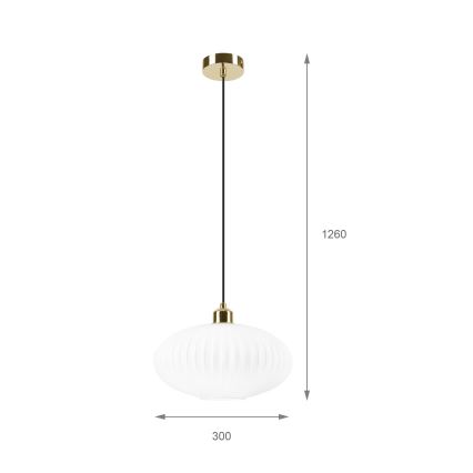 Lühter HARMA 1xE27/15W/230V d. 30 cm valge/kuldne