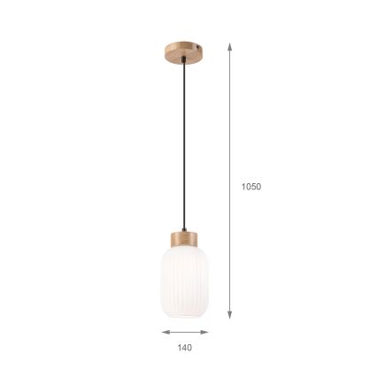 Lühter HARMONY 1xE27/15W/230V d. 14 cm valge/tamm