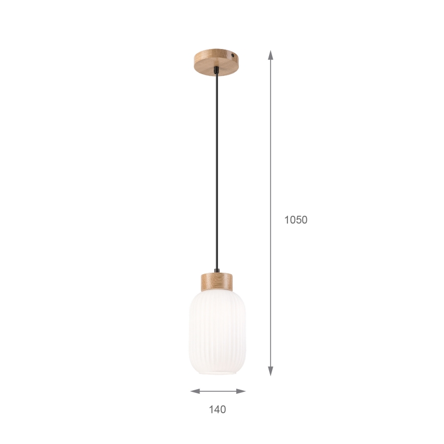 Lühter HARMONY 1xE27/15W/230V d. 14 cm valge/tamm