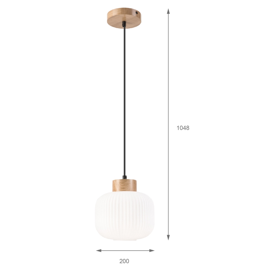 Lühter HARMONY 1xE27/15W/230V d. 20 cm valge/tamm