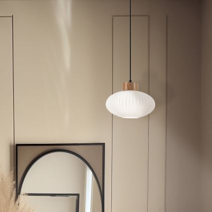 Lühter HARMONY 1xE27/15W/230V d. 25 cm valge/tamm