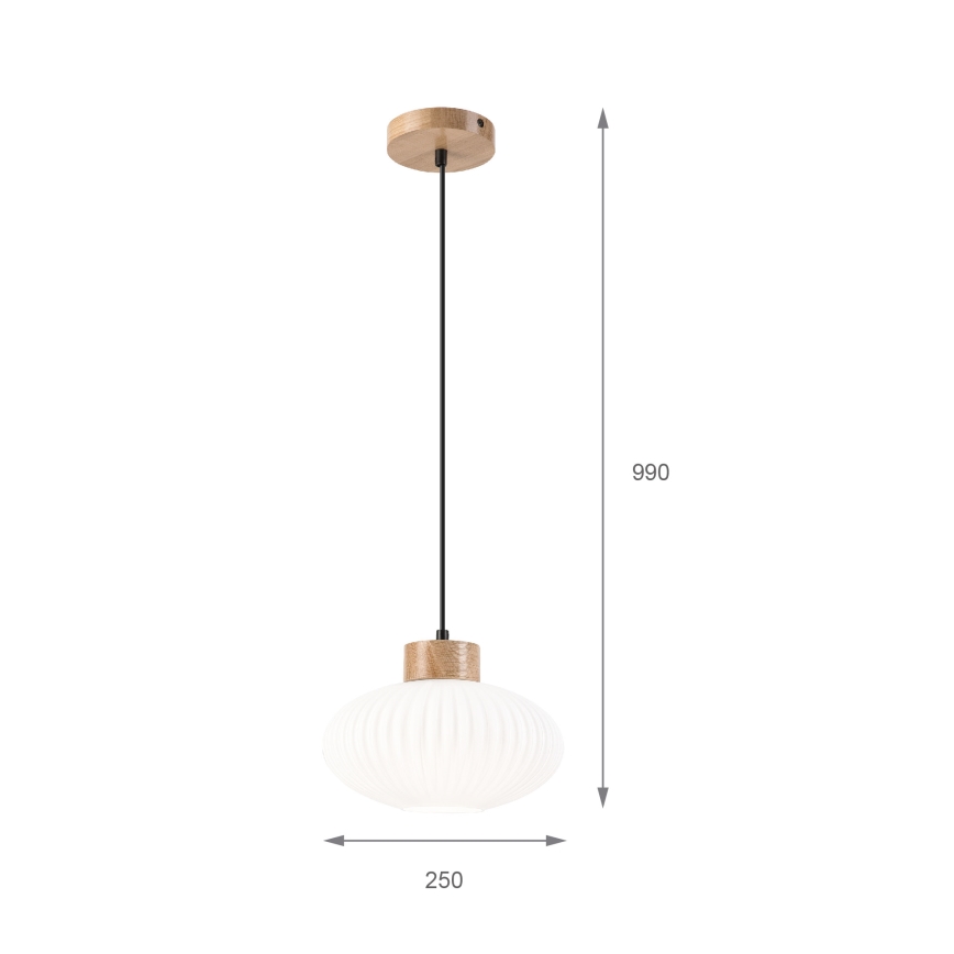 Lühter HARMONY 1xE27/15W/230V d. 25 cm valge/tamm